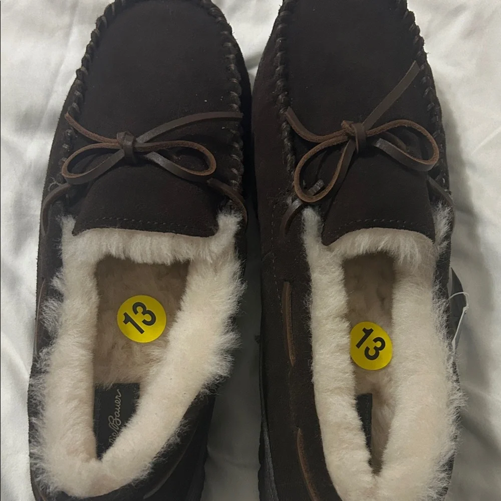 Eddie Bauer Men's Brown Moccasin Slippers size 13 - Picture 4 of 4
